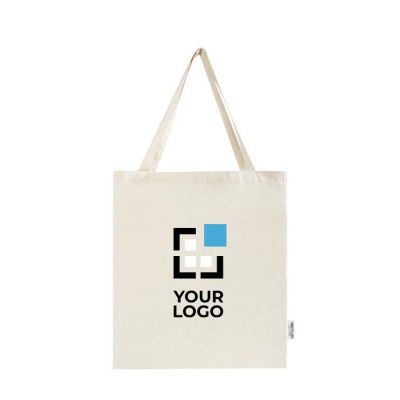 Bolsa de algodón reciclado para la compra con asas largas 140 g/m2