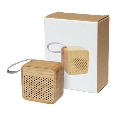 Altavoces de bambú de merchandising color madera