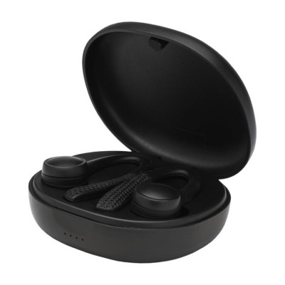 Auriculares con botón de control color negro tercera vista
