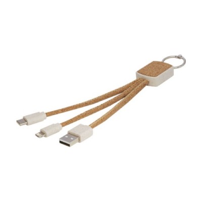Cable de carga 3 en 1 de corcho y trigo