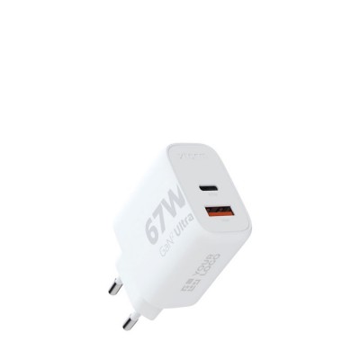 Enchufe cargador con 2 puertos USB y una potencia de 67W