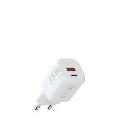 Enchufe cargador de plástico reciclado con 2 puertos 35W