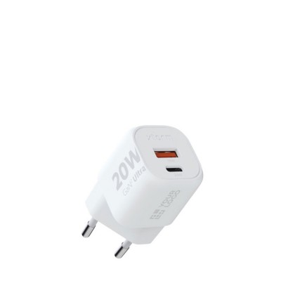 Enchufe cargador de plástico reciclado con 2 puertos 20W