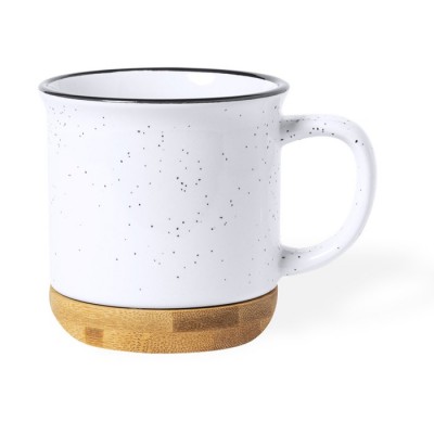 Taza de cerámica con base de bambú