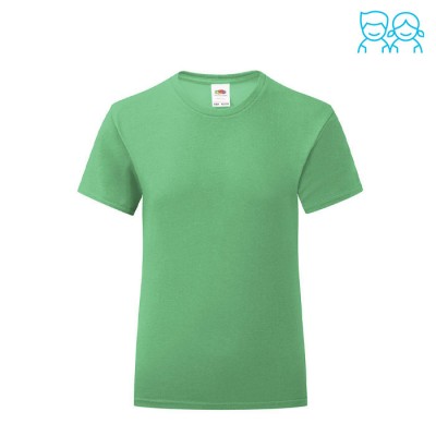 Camiseta para niña algodón 150 g/m2 color verde primera vista