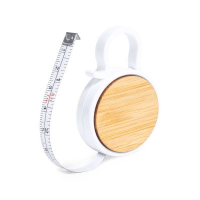 Flexómetro 1m con detalle de bambú color blanco tercera vista