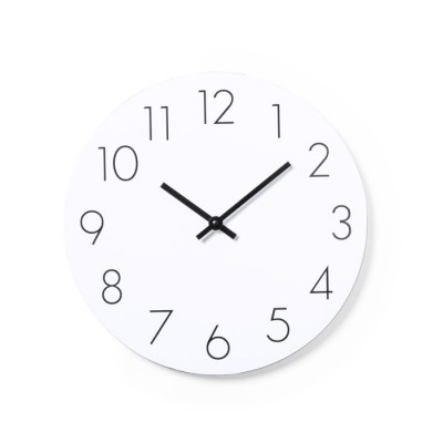 Reloj de pared de madera blanco a pilas