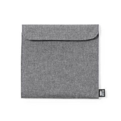 Portasnacks térmico RPET con cierre de velcro color gris primera vista