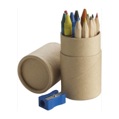 Estuche con lápices de colores y ceras