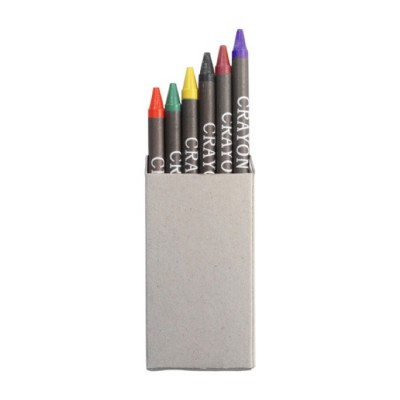 Caja de cartón con seis ceras de color