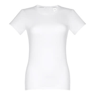 Camisetas para serigrafiar de mujer entalladas color blanco