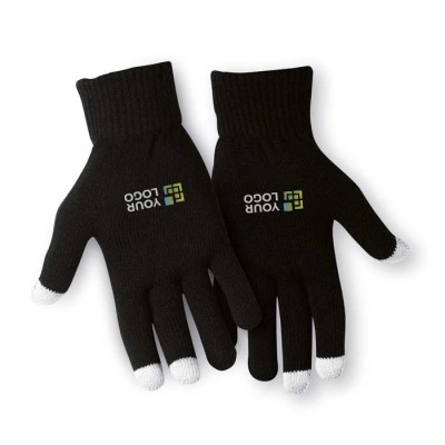 Guantes con logo color negro