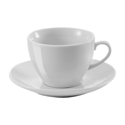 Taza y plato de porcelana para café