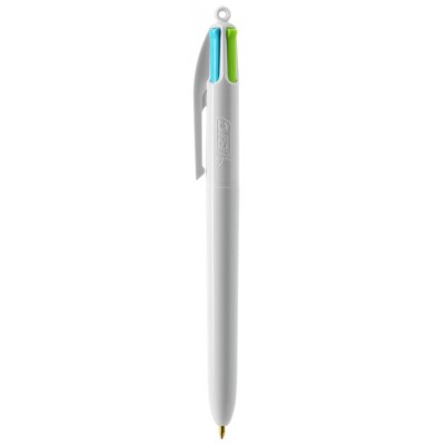 Bolígrafo con cuatro tintas de color color blanco