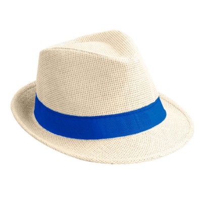 Sombrero moderno de papel para eventos color azul real primera vista