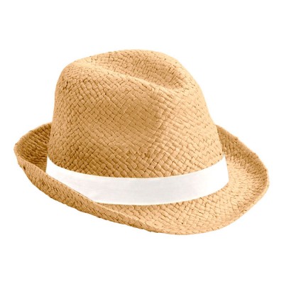 Sombrero rústico de papel en color tostado color blanco primera vista
