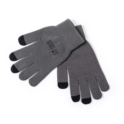 Guantes táctiles personalizados antibacterianos color gris