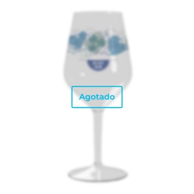 Copas de vino corporativas de color transparente con logo agotado