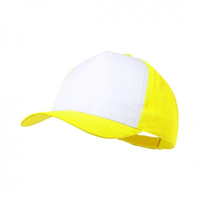 Gorra poliéster con frontal blanco color amarillo