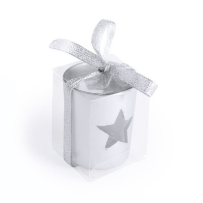 Vela de Navidad diseño estrella color plateado