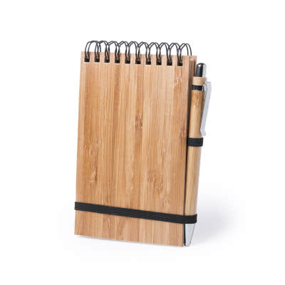 Cuaderno A6 tapas bambú personalizado