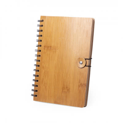 Cuadernos A5 promocionales tapas de bambú color marrón