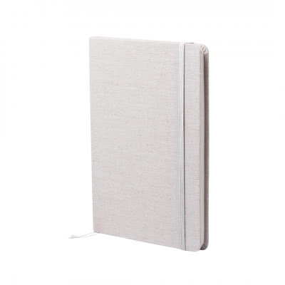 Libreta personalizada A5 tapas de algodón color blanco