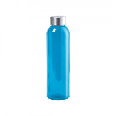 Botella de cristal personalizada azul