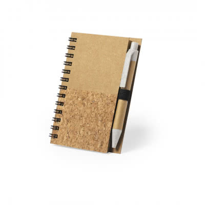 Bloc de notas con bolígrafo de diseño eco color marrón
