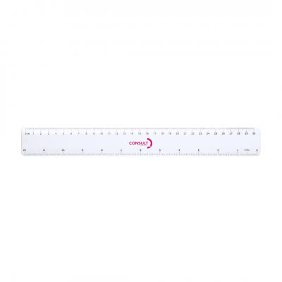 Regla antibacteriana personalizable de 30 cm color blanco