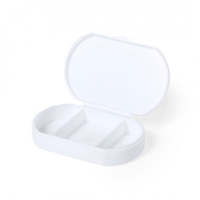 Pastillero antibacteriano con 3 compartimentos color blanco