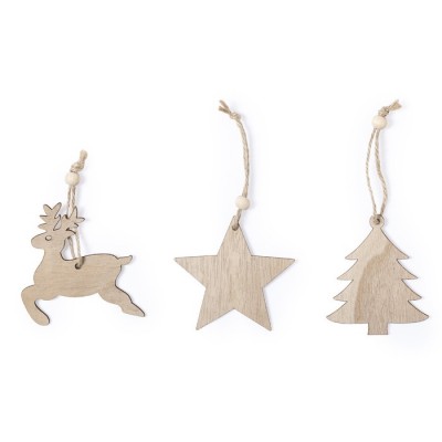 Set de adornos navideños de madera
