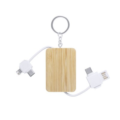 Cargador llavero para publicidad color blanco quinta vista