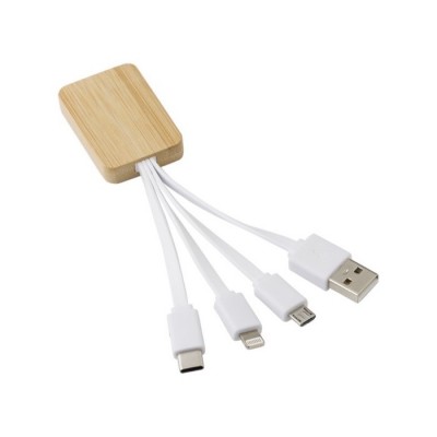 Cables de carga con carcasa de bambú