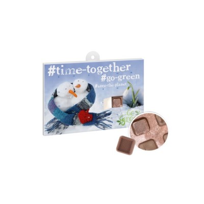 Calendario de Adviento reciclable con 24 chocolates Fairtrade A5