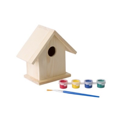 Casa de pájaros de madera para pintar