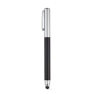 Bolígrafo de fibra de carbono con puntero táctil color negro