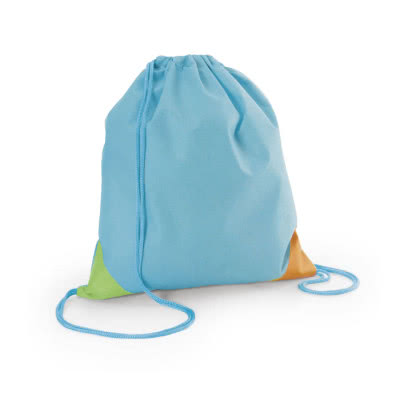 Mochila saco personalizada original para niños color azul claro