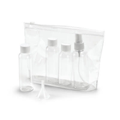 Neceser con envases color transparente