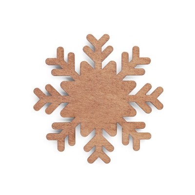Cuatro posavasos de madera copo de nieve