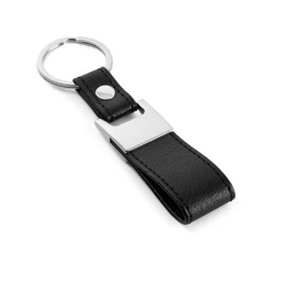Elegante llavero promocional para empresas color negro