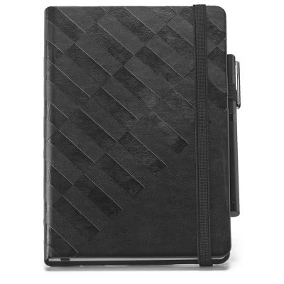 Cuadernos corporativos diseño geométrico color negro