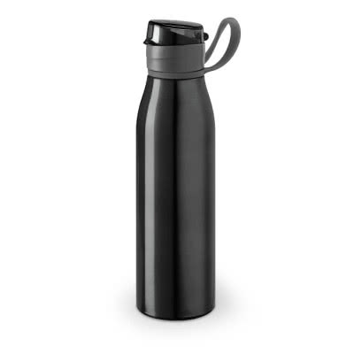 Botella de aluminio con tapón original 650ml color negro