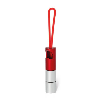Linterna con LED y abrebotellas color rojo