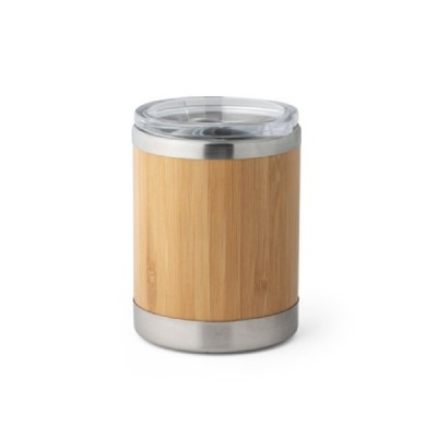 Vaso de bambú con función termo color madera