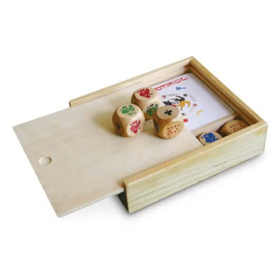 Set de 2 juegos para regalo empresa color madera