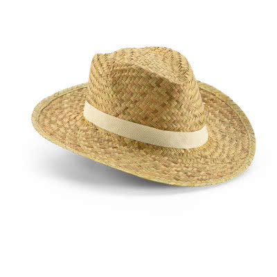 Sombrero de paja publicitario de calidad color marfil