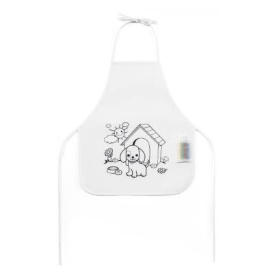 Delantal infantil para colorear color blanco