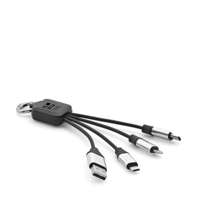 Cable de carga 4 en 1 de rTPR con distintos puertos de conexión vista principal