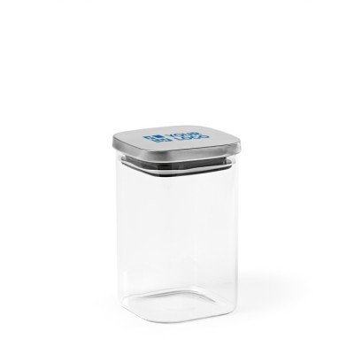 Frasco de vidrio con tapa de acero inoxidable reciclado sellada 1,13L